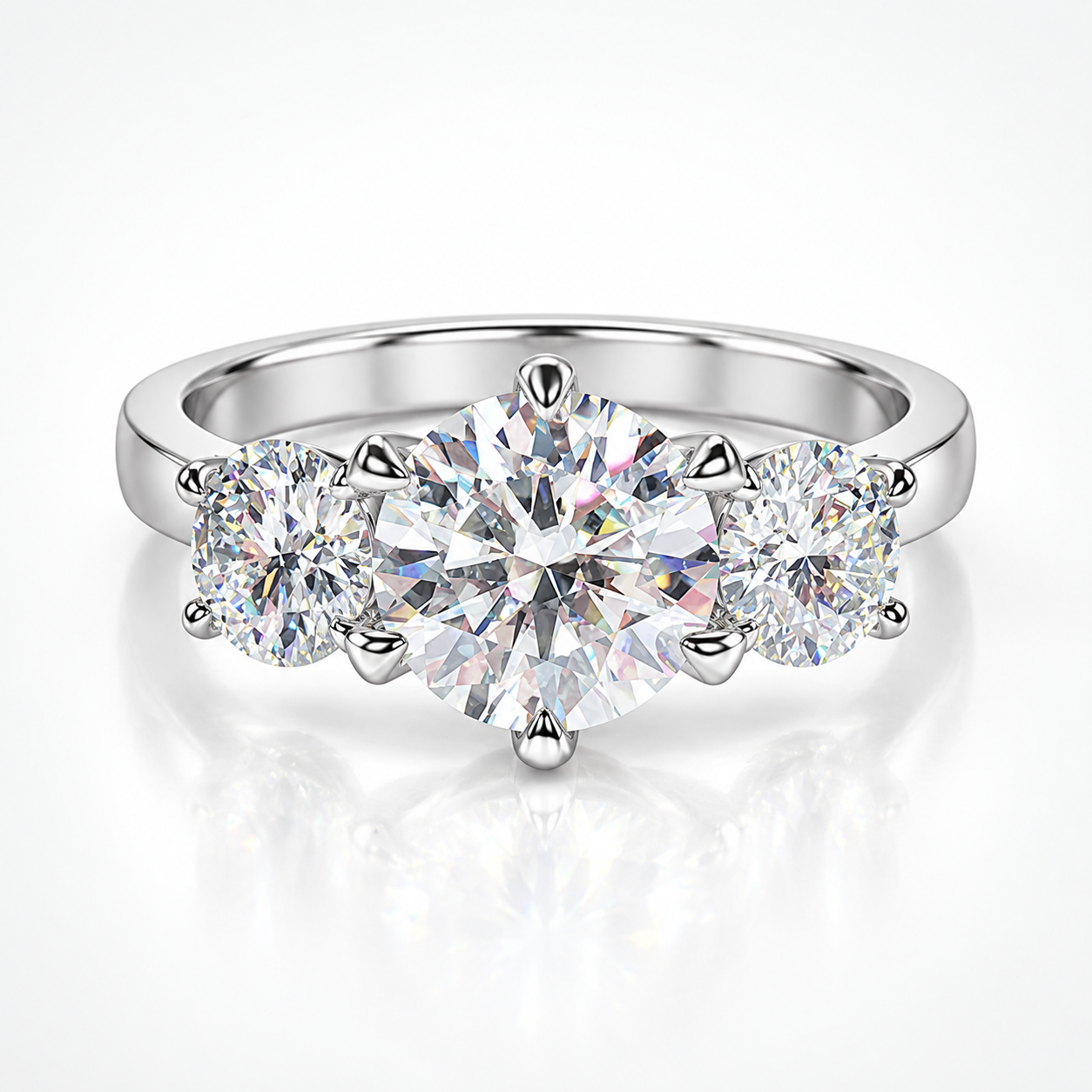 Anillo de trilogía de moissanita de 5 quilates 