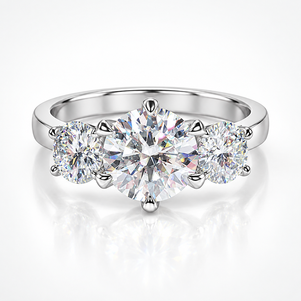 Anel Trilogia Moissanite 5 quilates 