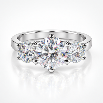 Anillo de trilogía de moissanita de 5 quilates 
