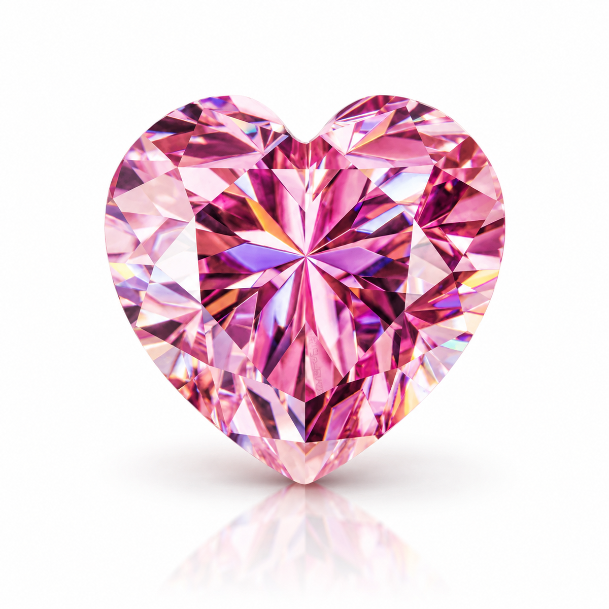 Soft Pink Heart Cut Moissanites