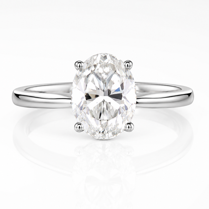 Anillo de compromiso con moissanita y solitario de talla ovalada 