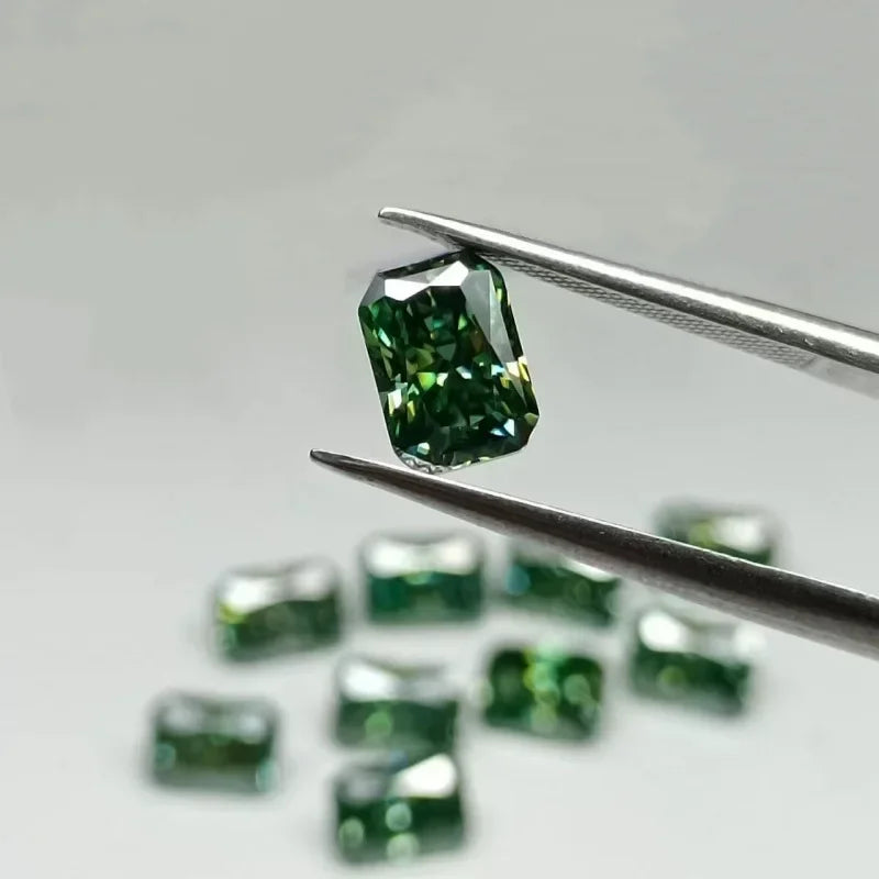 Forest Green Radiant Cut Moissanites - Premium Jewelry from Dazzling Delights - Just $83.33! Shop now at Dazzling Delights