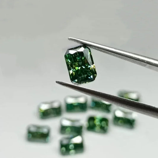 Forest Green Radiant Cut Moissanites - Premium Jewelry from Dazzling Delights - Just $83.33! Shop now at Dazzling Delights