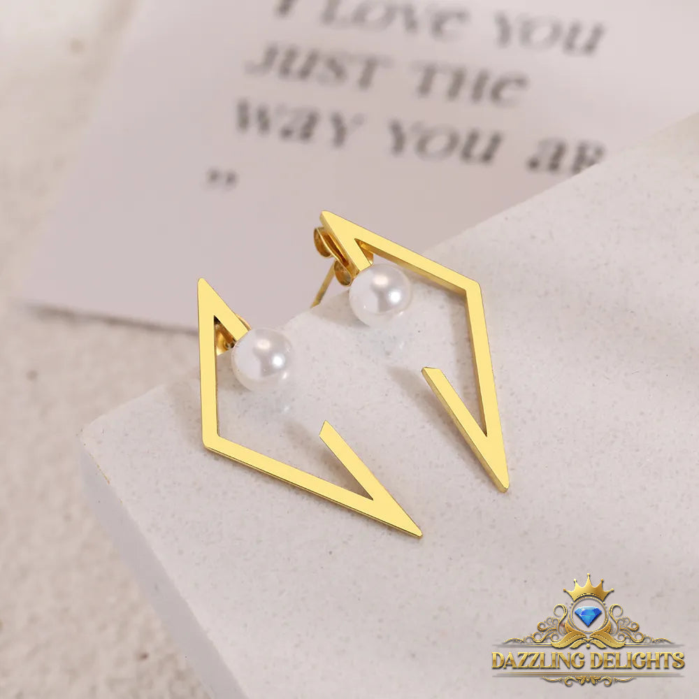 Titanium Inverted Triangle Stud Earrings - Premium Jewelry from Dazzling Delights - Just $27.95! Shop now at Dazzling Delights