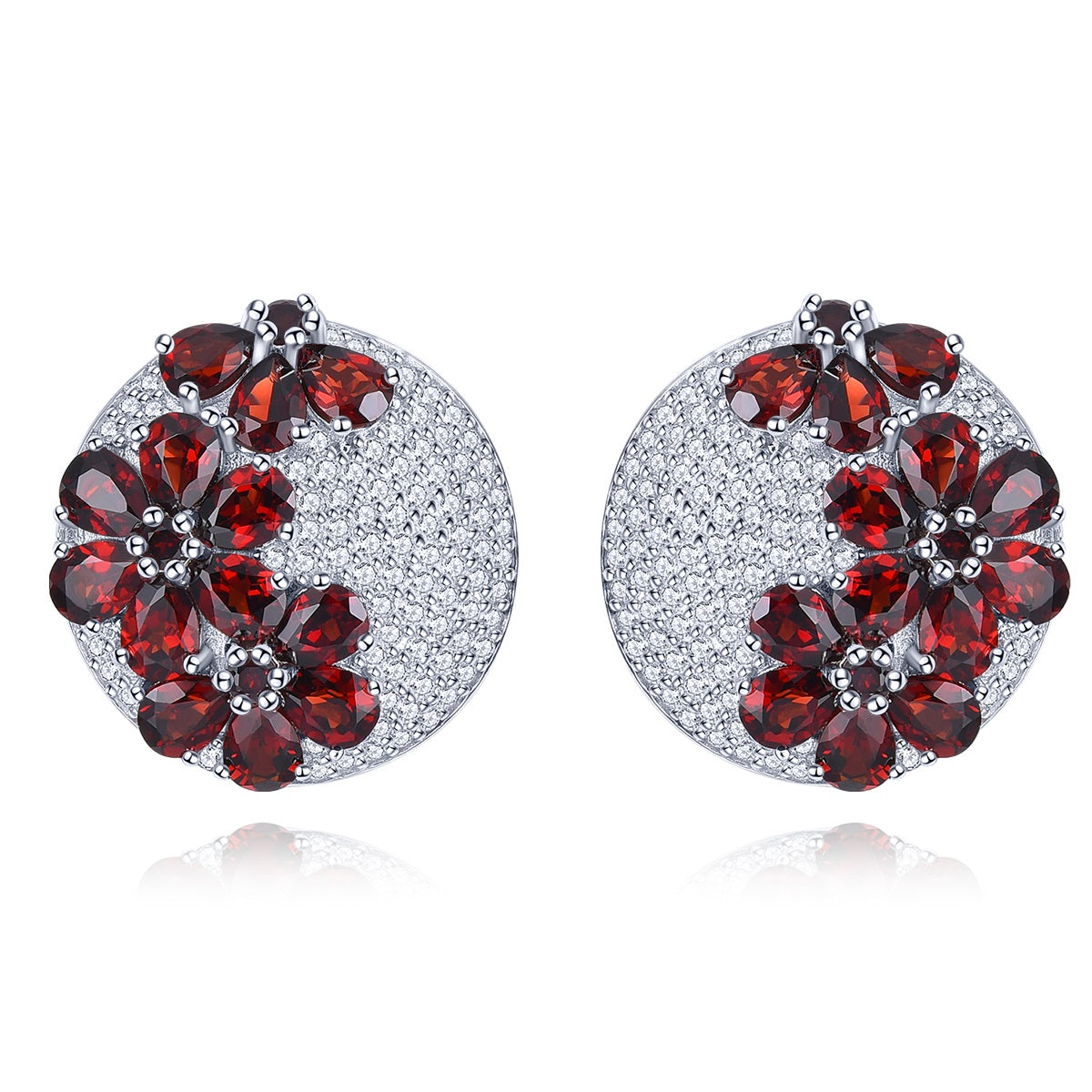 5.2 Carats Garnet Flower Earrings - Premium Jewelry from Dazzling Delights - Just $127.95! Shop now at Dazzling Delights
