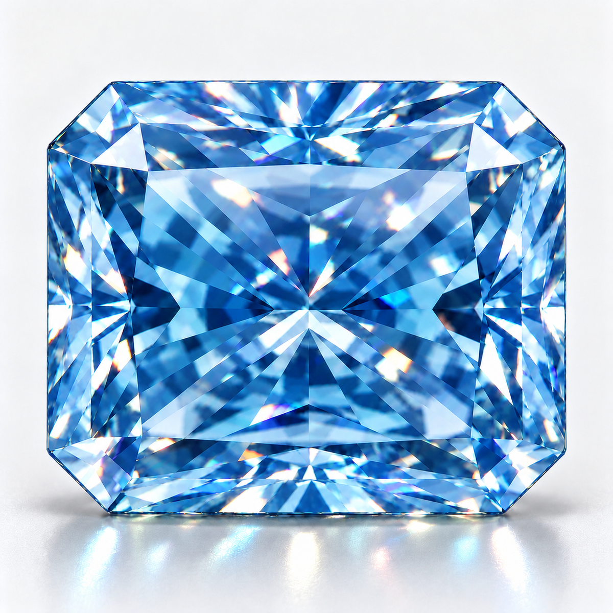 Cornflower Blue Radiant Cut Moissanites
