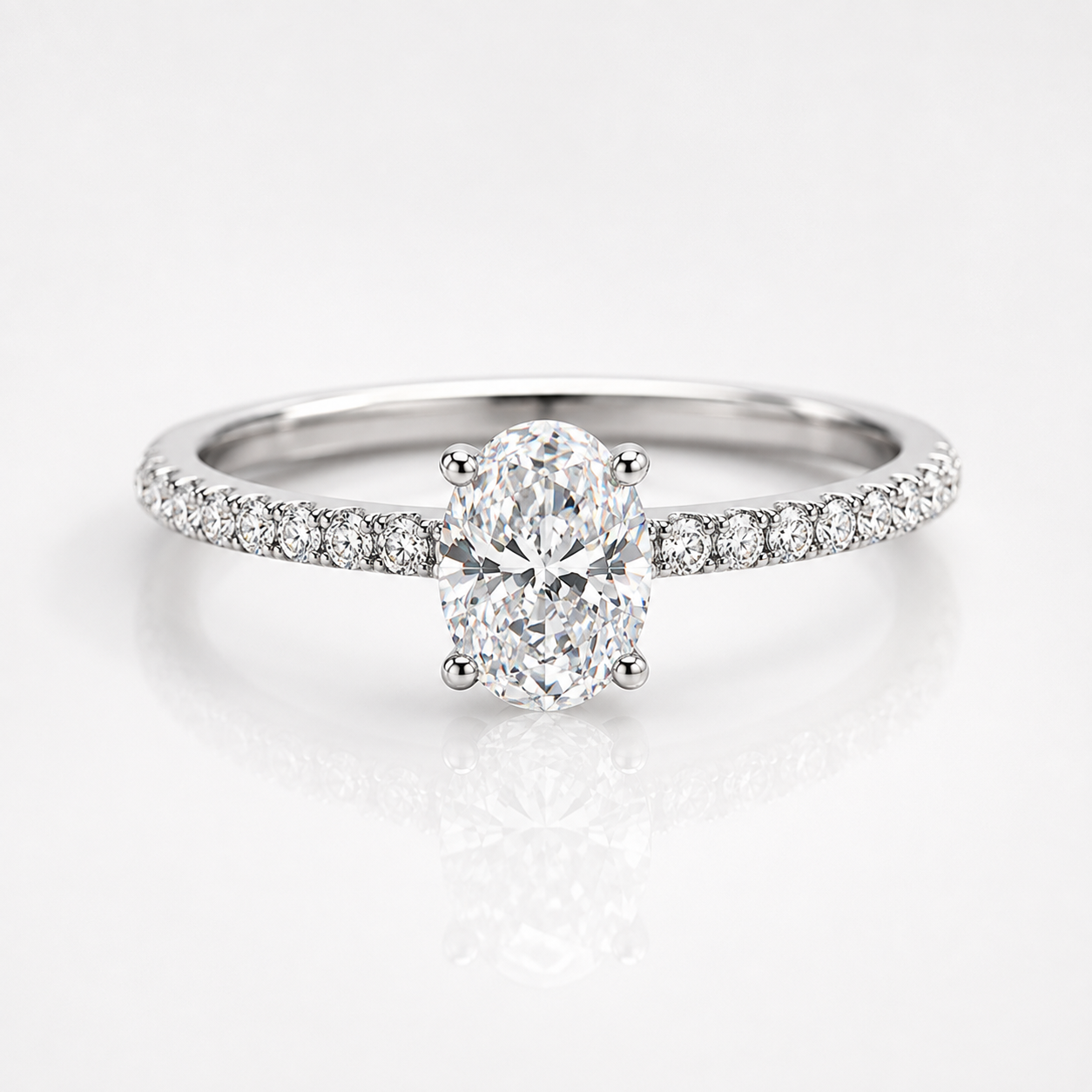 Anel Moissanite Corte Oval 