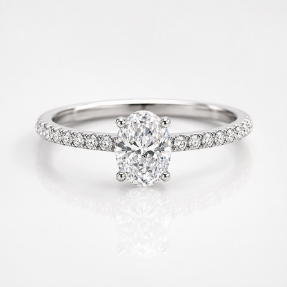 Anel Moissanite Corte Oval 