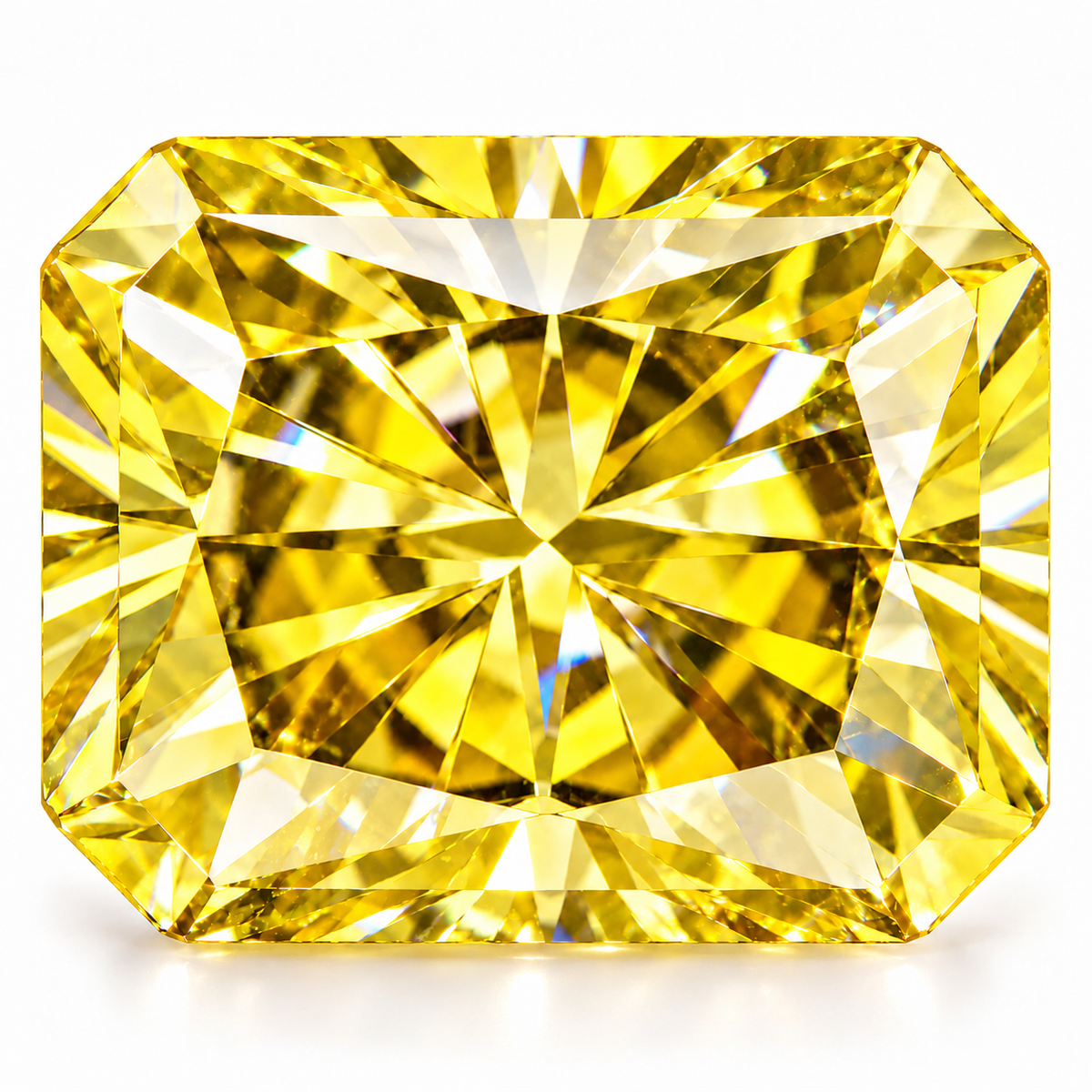 Vivid Canary Yellow Radiant Cut Moissanites