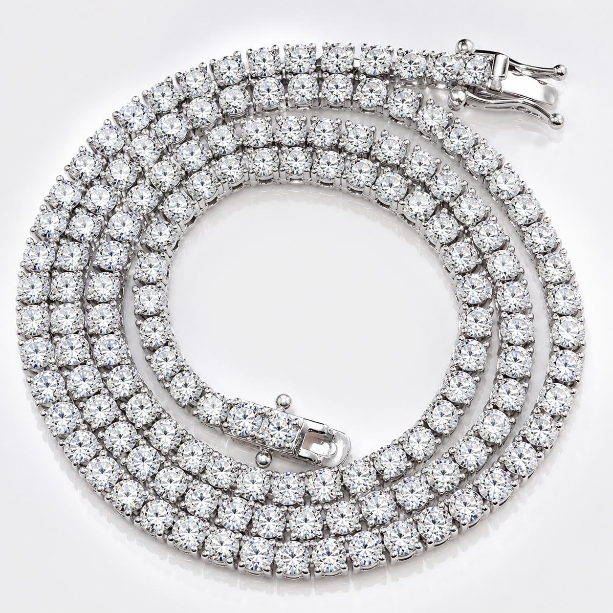 Colares redondos de tênis Moissanite com corte brilhante 