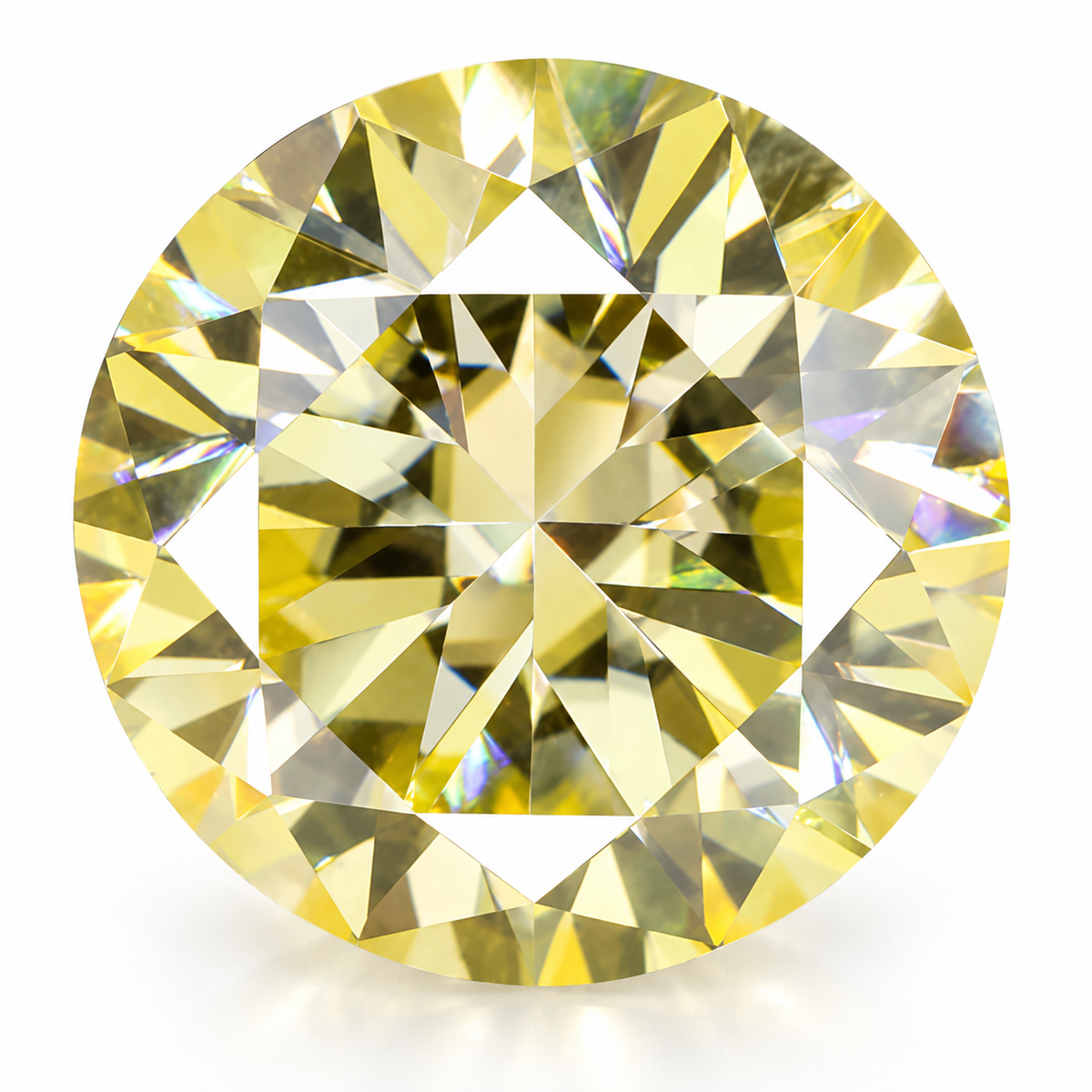 Lemon Yellow Round Brilliant Cut Moissanites