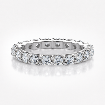 Anillo de boda de moissanita de corte brillante redondo de 2,1 quilates