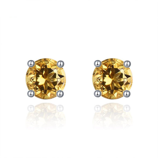 4mm Round Cut Natural Gemstone Stud Earrings - Your Choice of Gemstone - Premium Jewelry from Dazzling Delights - Just $63.95! Shop now at Dazzling Delights