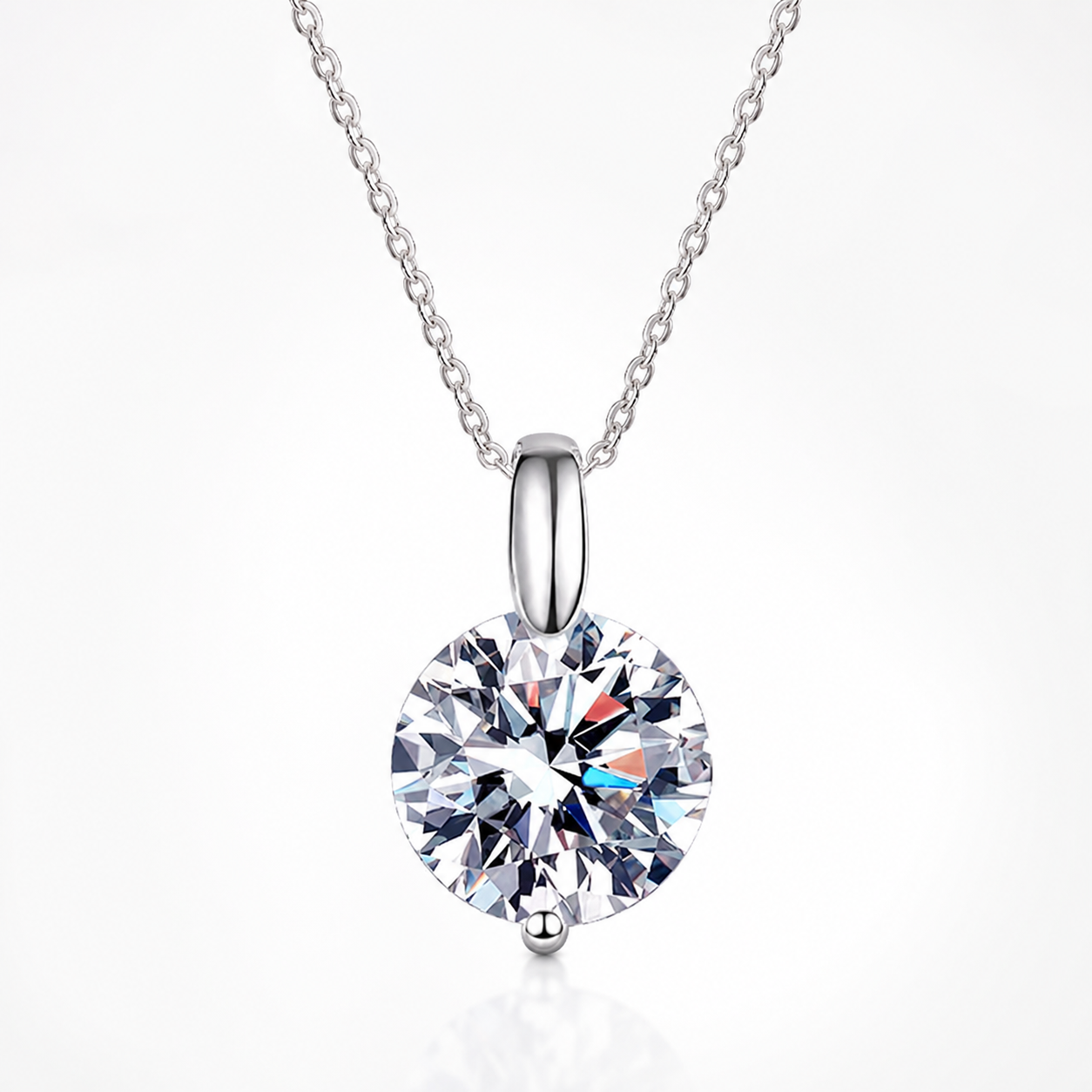 Colar com pingente de gota de moissanite 