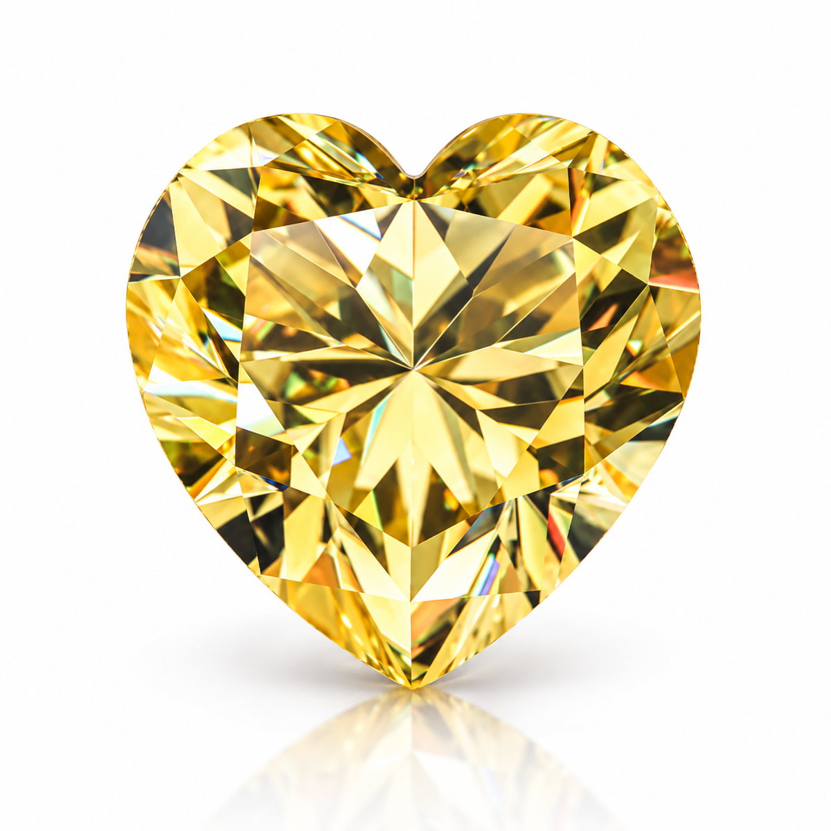 Sun Yellow Heart Cut Moissanites