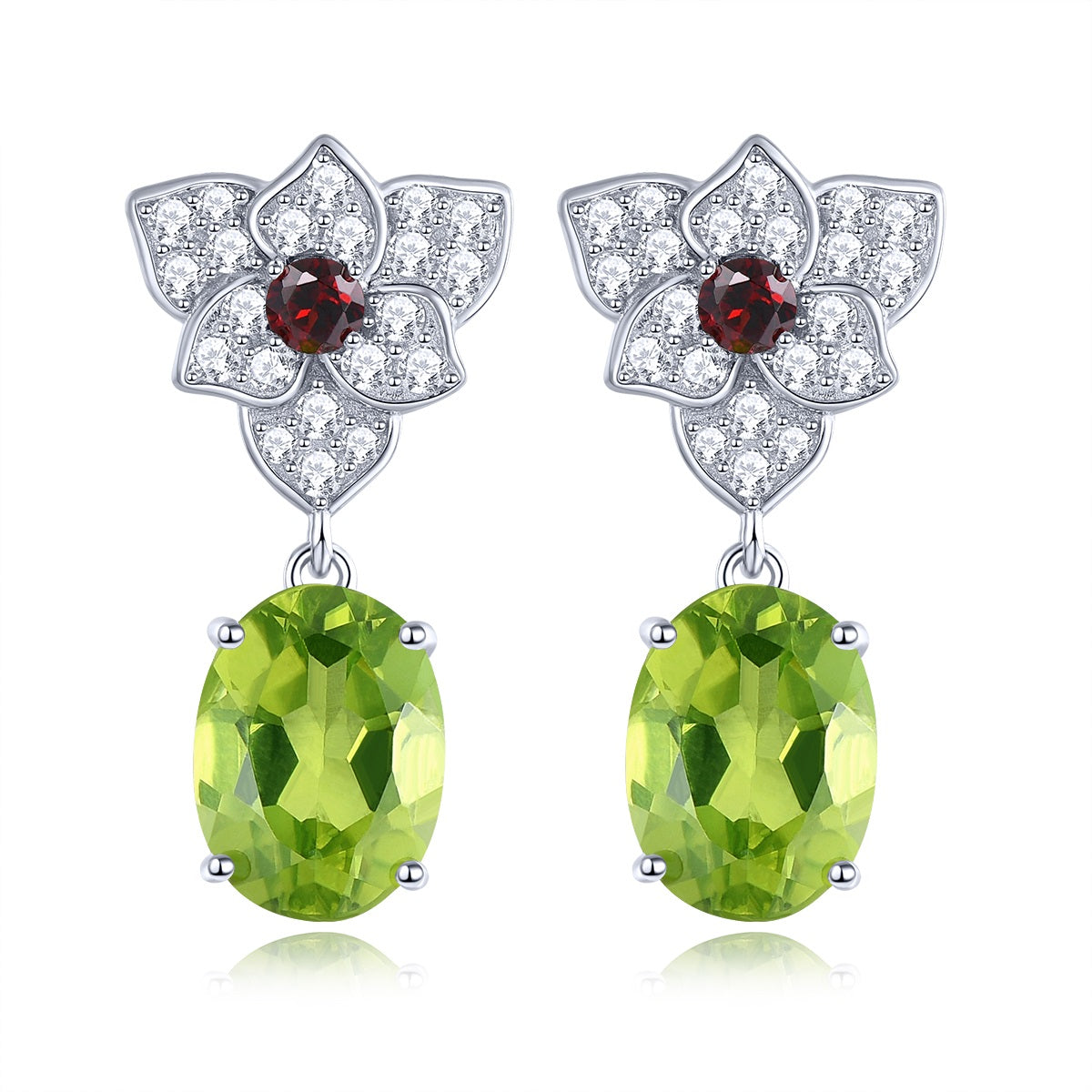 Natural Peridot and Garnet Earrings - Premium Jewelry from Dazzling Delights - Just $98.95! Shop now at Dazzling Delights