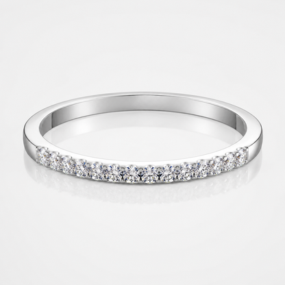 Round Brilliant Moissanite Pavé Half-Eternity Wedding Band