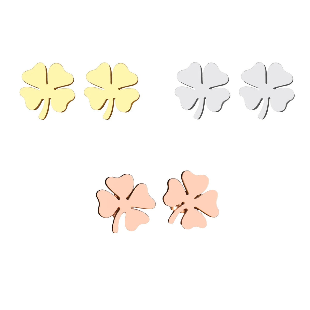 Titanium Four Leaf Clover Stud Earrings - Premium Jewelry from Dazzling Delights - Just $23.95! Shop now at Dazzling Delights
