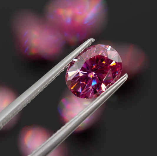 Vivid Pink Oval Cut Moissanites - Premium Jewelry from Dazzling Delights - Just $83.33! Shop now at Dazzling Delights