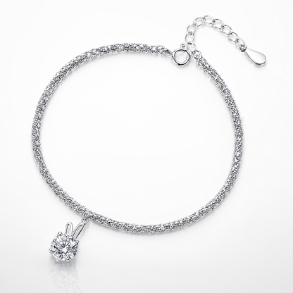 Pulseira redonda de moissanite com corte brilhante de 6,5 mm 