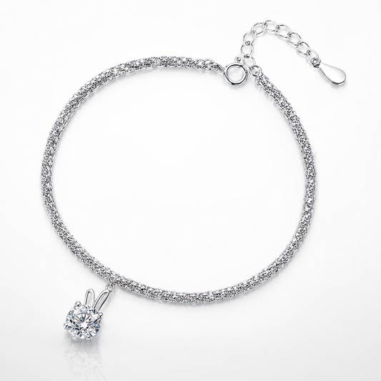 Pulseira redonda de moissanite com corte brilhante de 6,5 mm 
