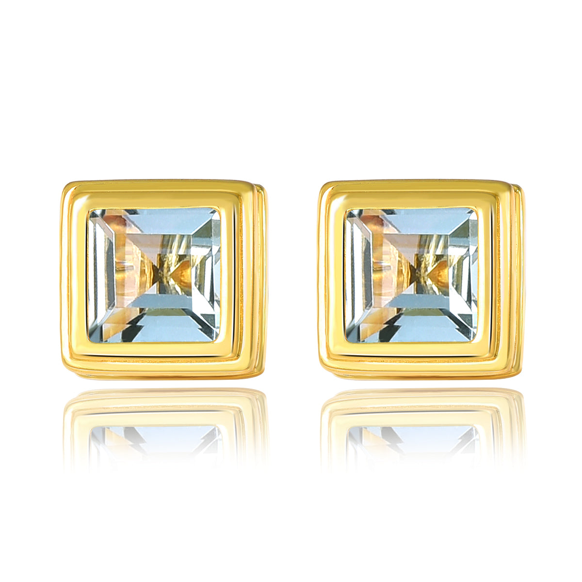 Geometric Designed Natural Gemstone Stud Earrings - Your Choice of Gemstone - Premium Jewelry from Dazzling Delights - Just $74.95! Shop now at Dazzling Delights