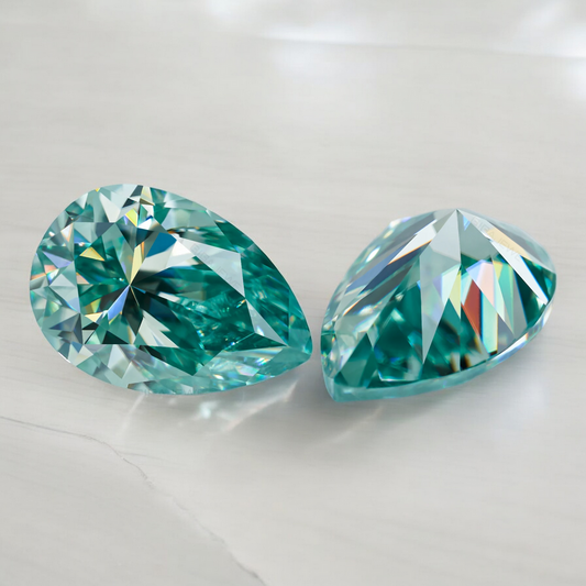 Bluish Green Pear Cut Moissanites - Premium Jewelry from Dazzling Delights - Just $83.33! Shop now at Dazzling Delights