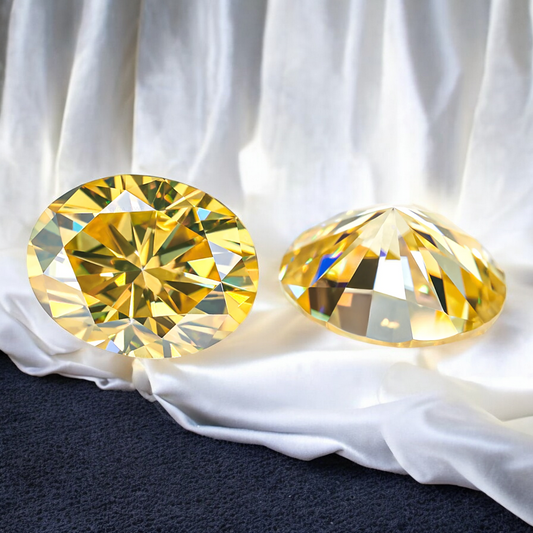 Sun Yellow Oval Cut Moissanites - Premium Jewelry from Dazzling Delights - Just $83.33! Shop now at Dazzling Delights