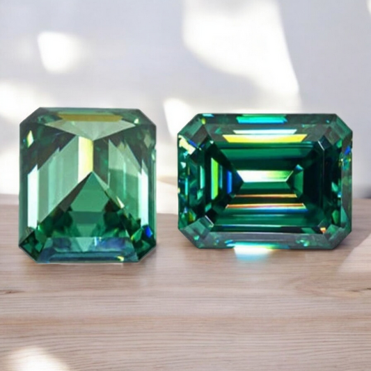 Emerald Green Emerald Cut Moissanites - Premium Jewelry from Dazzling Delights - Just $83.33! Shop now at Dazzling Delights