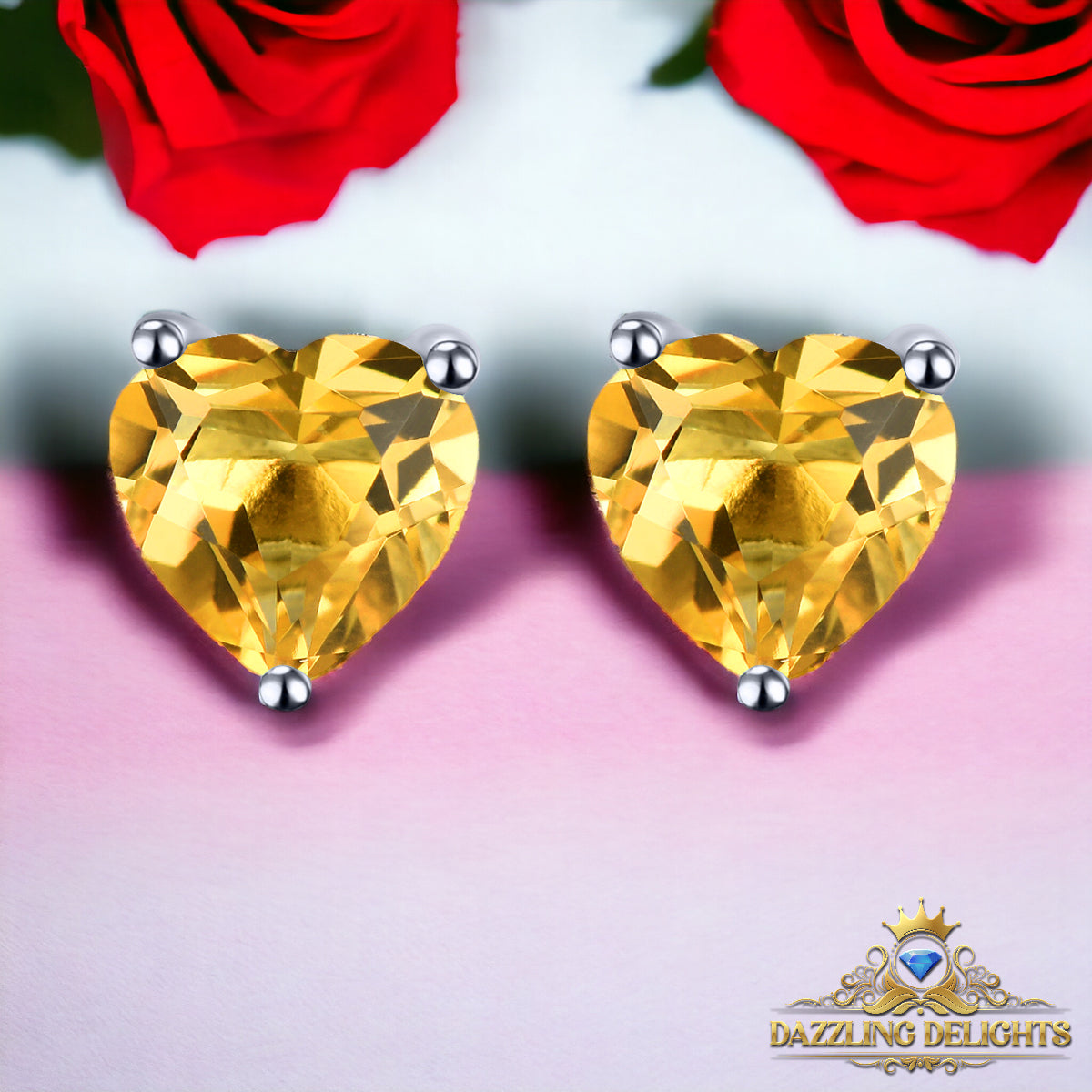 6x6mm Heart Cut Natural Gemstone Stud Earrings - Your Choice of Gemstone - Premium Jewelry from Dazzling Delights - Just $59.95! Shop now at Dazzling Delights