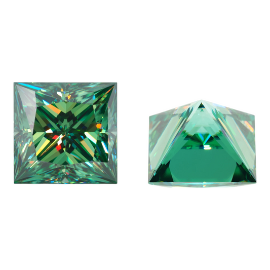 Green Princess Cut Moissanites - Premium Jewelry from Dazzling Delights - Just $83.33! Shop now at Dazzling Delights