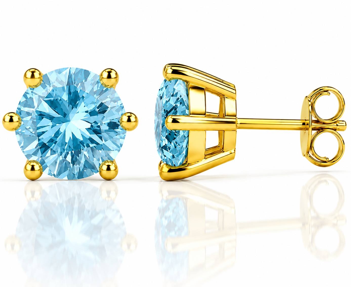 Round Brilliant Moissanite Stud Earrings – Classic Solitaire Earrings