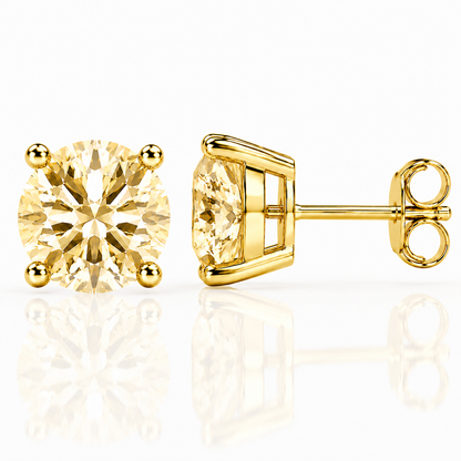 Four Prong Moissanite Solitaire Stud Earrings