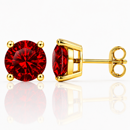 Four Prong Moissanite Solitaire Stud Earrings
