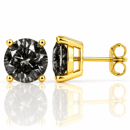 Four Prong Moissanite Solitaire Stud Earrings