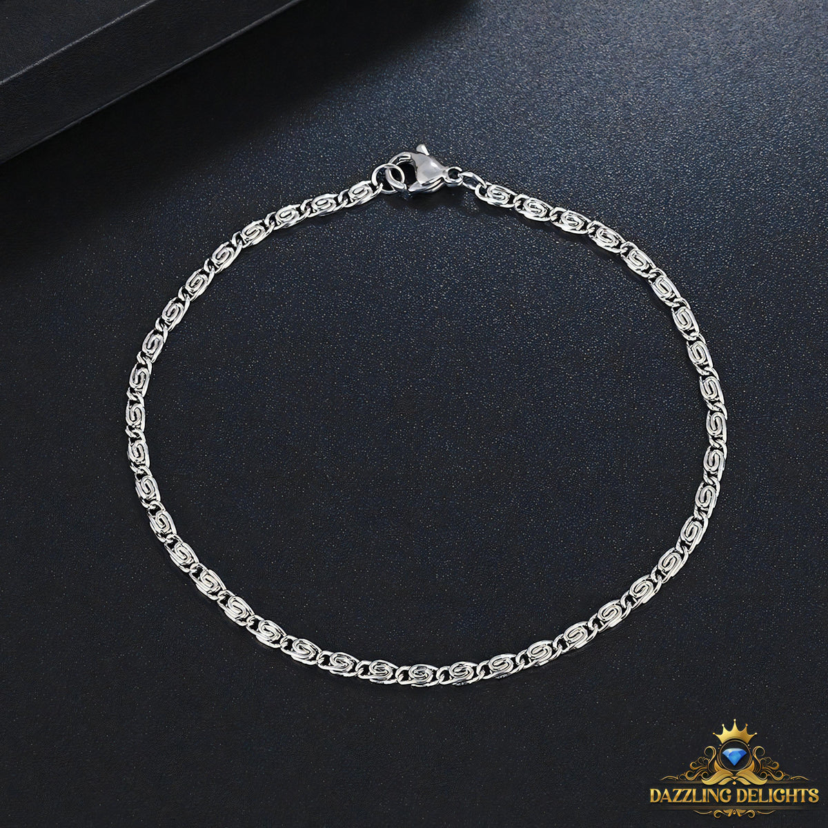 Silver Titanium Chain Bracelet - Premium Jewelry from Dazzling Delights - Just $19.95! Shop now at Dazzling Delights