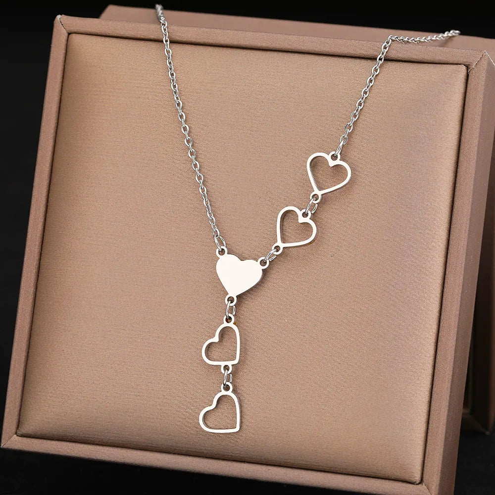 Titanium Five Heart Pendant Necklace - Premium Jewelry from Dazzling Delights - Just $27.95! Shop now at Dazzling Delights