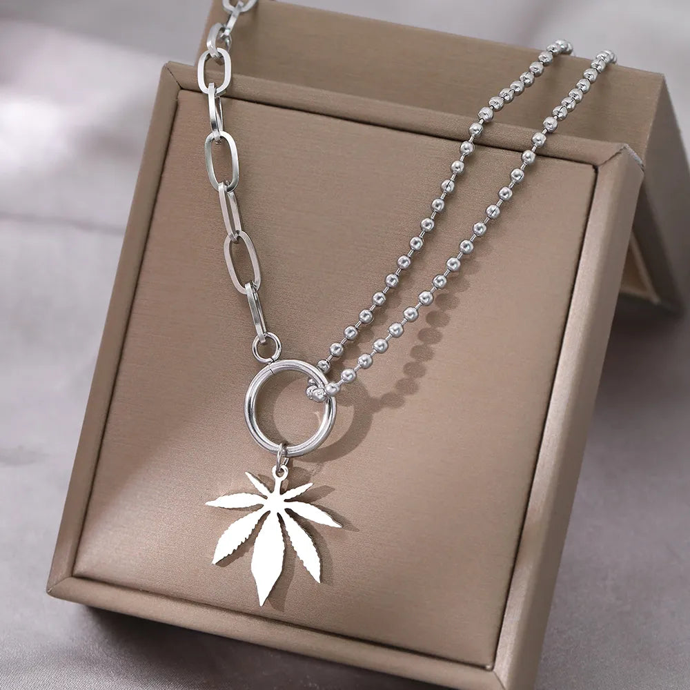 Titanium Leaf Pendant Necklace - Premium Jewelry from Dazzling Delights - Just $24.95! Shop now at Dazzling Delights
