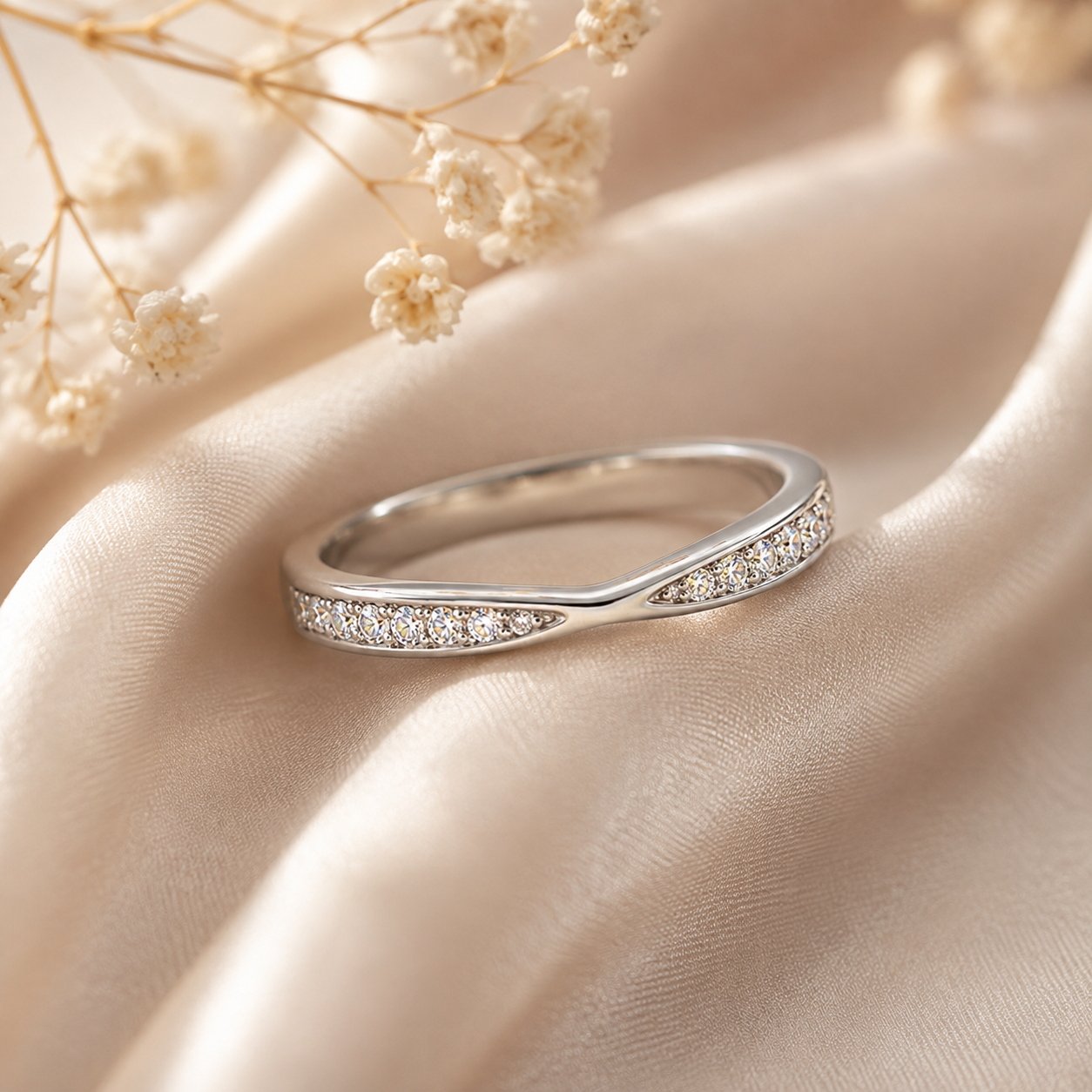 Anel elegante de meia eternidade de Moissanite