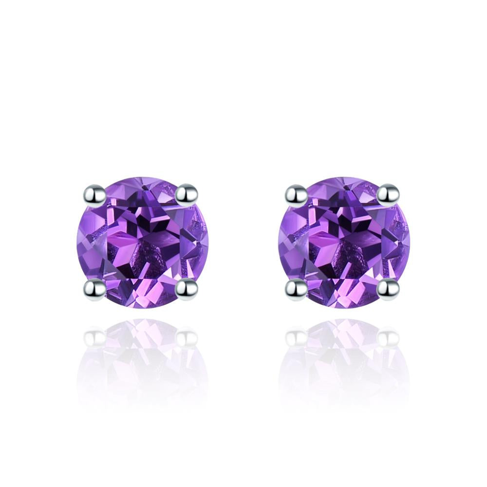 4mm Round Cut Natural Gemstone Stud Earrings - Your Choice of Gemstone - Premium Jewelry from Dazzling Delights - Just $63.95! Shop now at Dazzling Delights