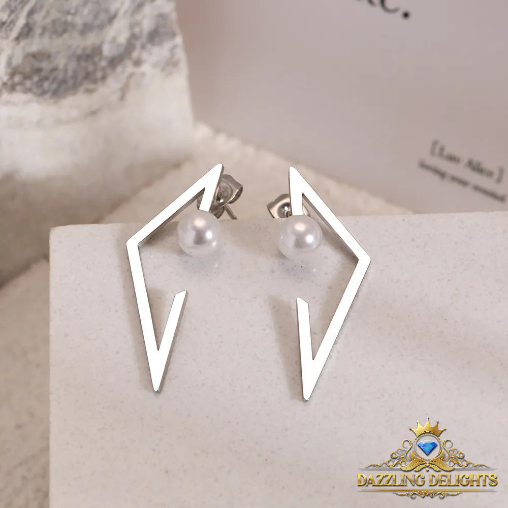 Titanium Inverted Triangle Stud Earrings - Premium Jewelry from Dazzling Delights - Just $27.95! Shop now at Dazzling Delights
