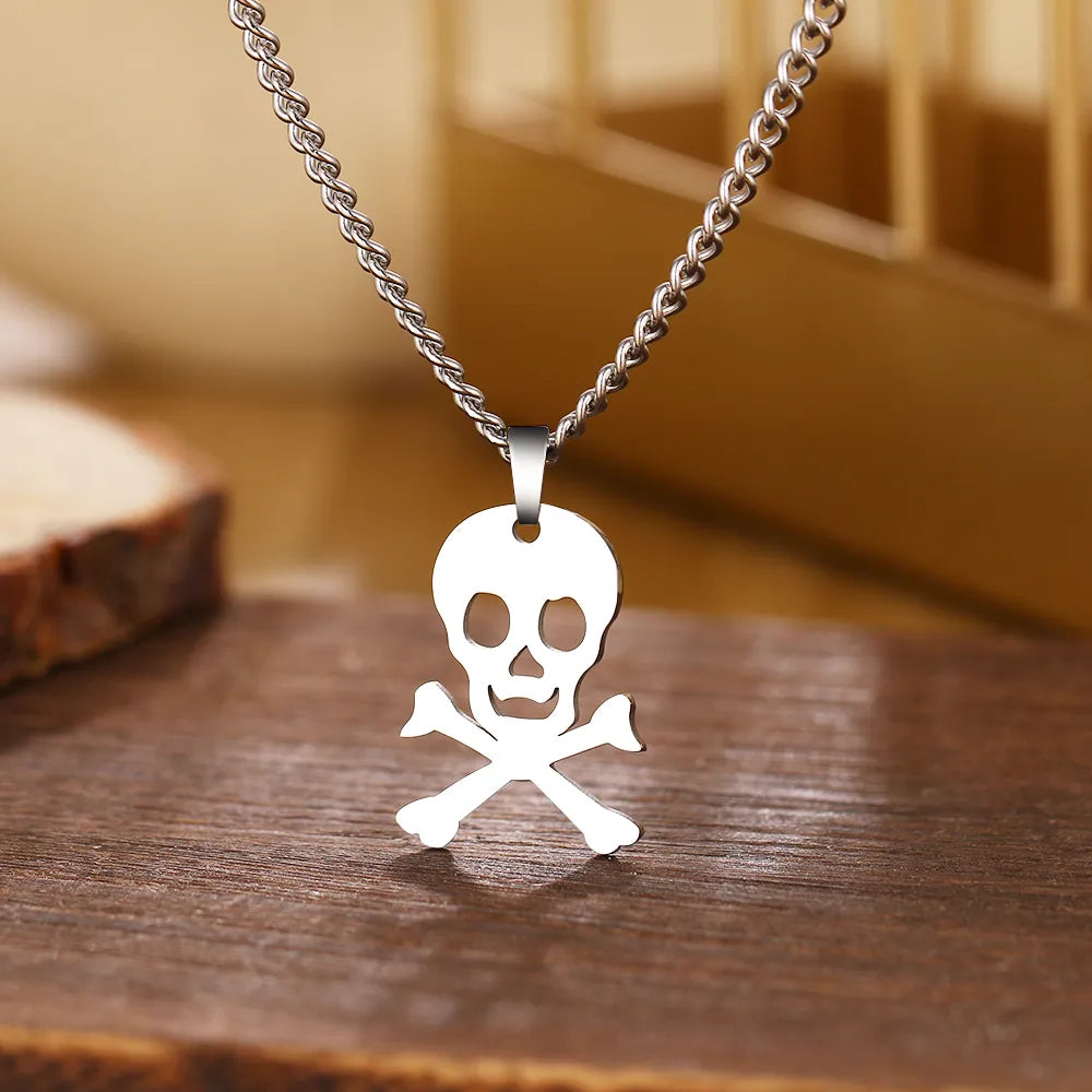 Titanium Skull and Crossbones Pendant Necklace - Premium Jewelry from Dazzling Delights - Just $22.95! Shop now at Dazzling Delights