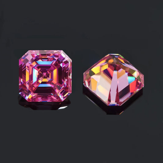Vivid Pink Asscher Cut Moissanites - Premium Jewelry from Dazzling Delights - Just $83.33! Shop now at Dazzling Delights