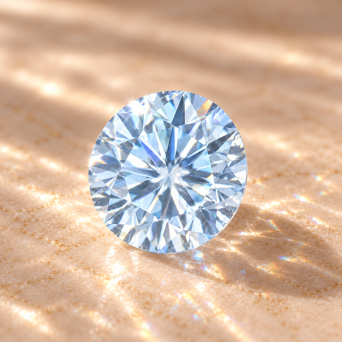Baby Blue Round Brilliant Cut Moissanites