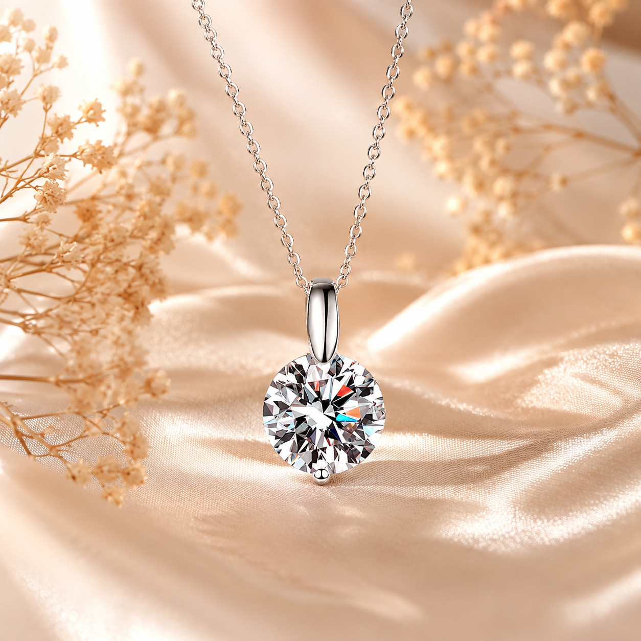 Colar com pingente de gota de moissanite 