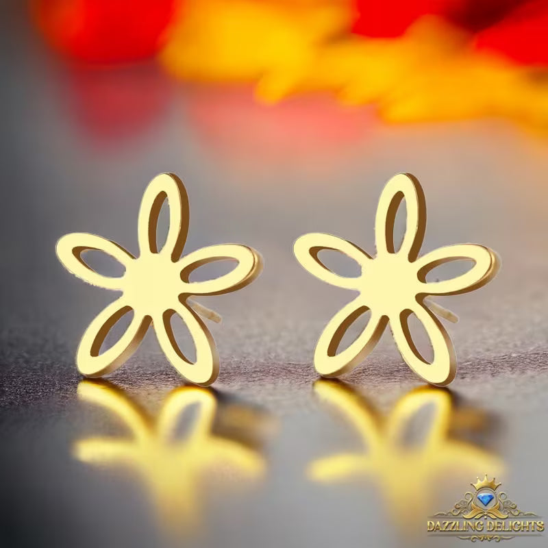 Titanium Flower Stud Earrings - Premium Jewelry from Dazzling Delights - Just $22.95! Shop now at Dazzling Delights