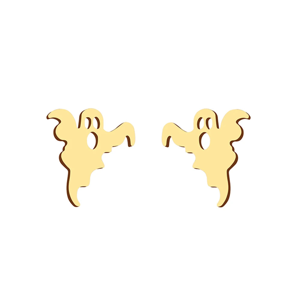 Titanium Ghost Halloween Stud Earrings - Premium Jewelry from Dazzling Delights - Just $28.95! Shop now at Dazzling Delights