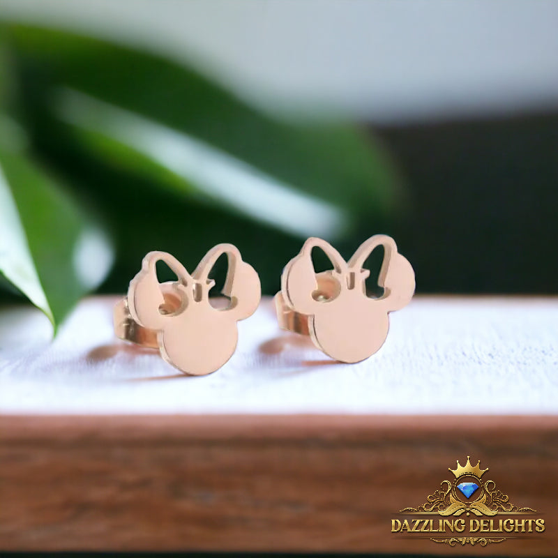 Titanium Minnie Mouse Stud Earrings - Premium Jewelry from Dazzling Delights - Just $22.95! Shop now at Dazzling Delights