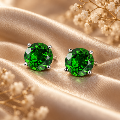 5mm Natural Gemstone Round Stud Earrings – 8 Gemstones