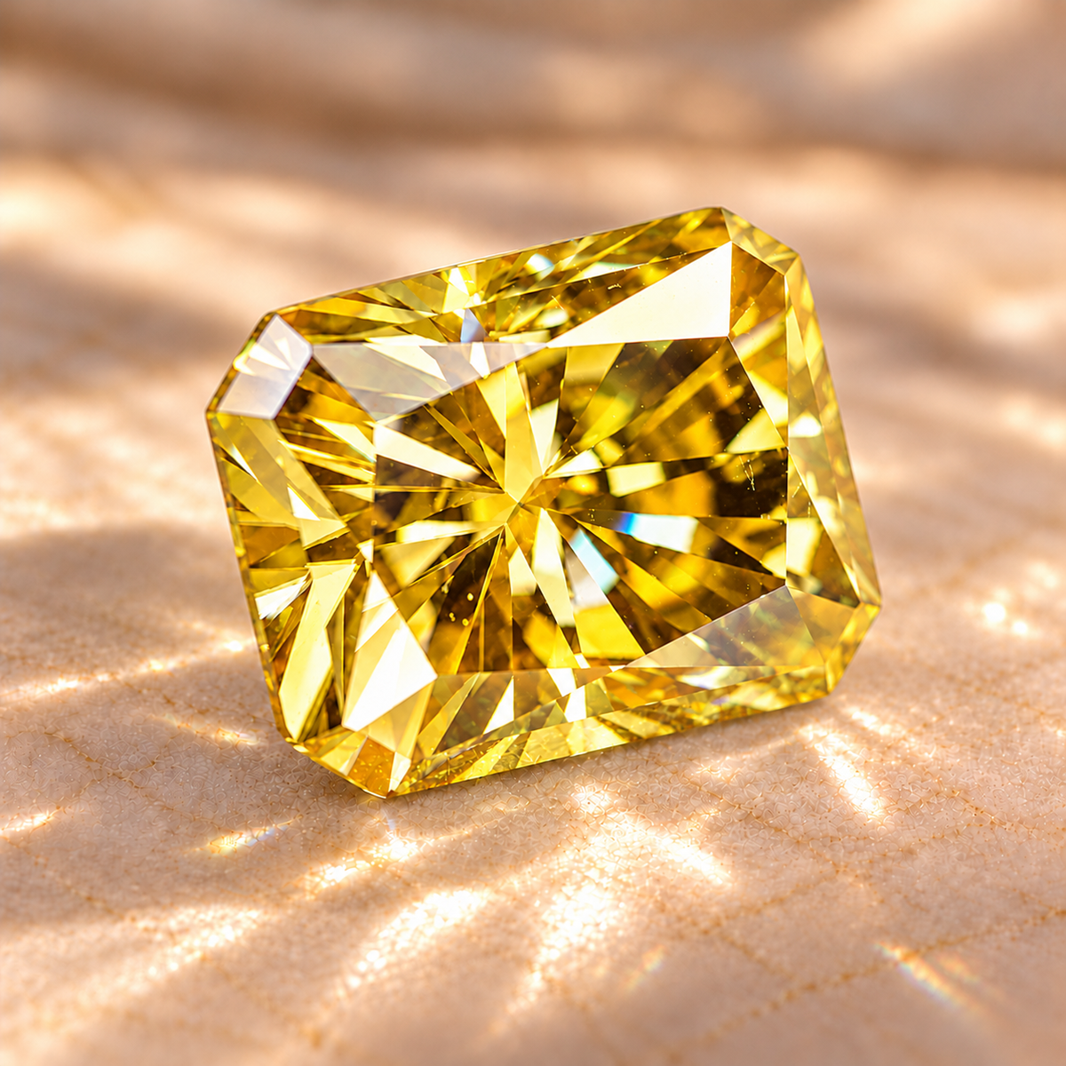 Sun Yellow Radiant Cut Moissanites